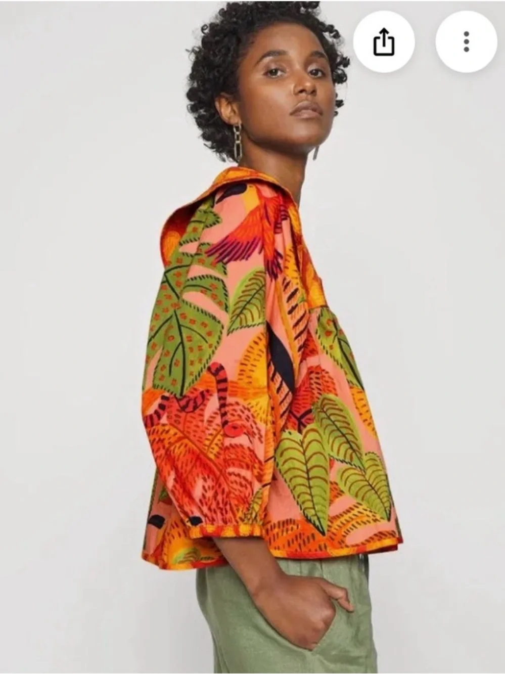 FARM Rio Summer Dreams Blouse with Plant Wildlife Nature design